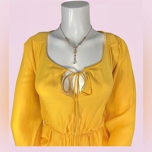 Bahamas Bishop Blouse Mustard Yellow XS